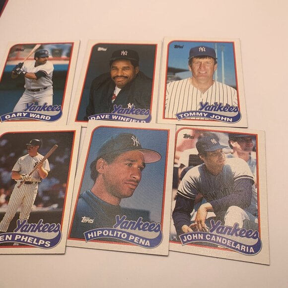 6ct 1989 Topps New York Yankees Baseball Trading Cards NRMT - Picture 1 of 3